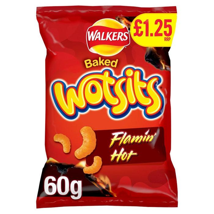 Wotsits Crunchy Extra Flamin' Hot Crisps Snacks 60g