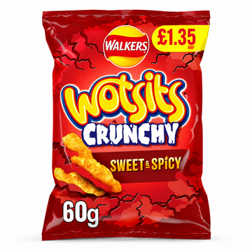 Wotsits Crunchy Sweet & Spicy Snacks Crisps PMP