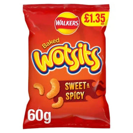 Wotsits Sweet & Spicy Flamin' Hot Snacks Crisps 60g PMP