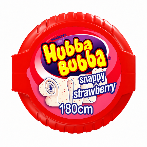 Wrigley's Hubba Bubba Snappy Strawberry Bubblegum Mega Long Tape 56g