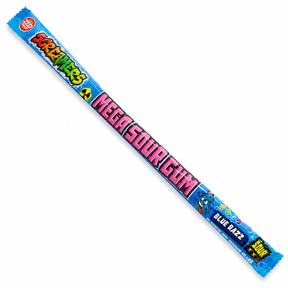 Zed Candy Screamers Mega Sour Blue Razz Gum Pack 30g