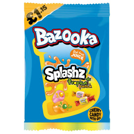 Bazooka Splashz Tropical Fruit Bag 120g PMP