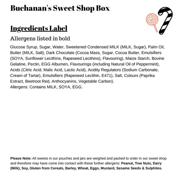 Buchanan's Sweet Shop Box (10 x 140g Bags)