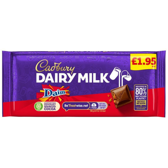 Cadbury Dairy Milk With Daim Chocolate Bar 120g PMP