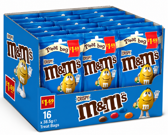 M&M's Crispy Chocolate Treat Bags 77g PMP