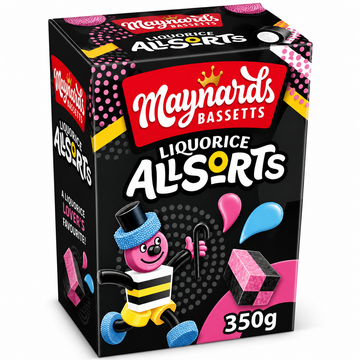 Maynards Bassetts Liquorice Allsorts Sweets Carton 350g