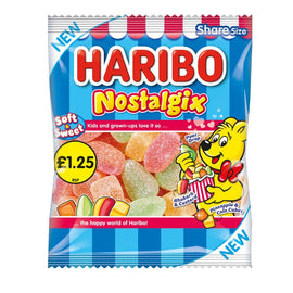 Haribo Nostalgix Sugar Coated Fruit & Cola Flavour Jelly Sweets 140g PMP