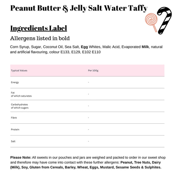 Peanut Butter & Jelly Salt Water Taffy