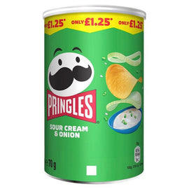 Pringles Sour Cream & Onion Crisps Can 70g PMP